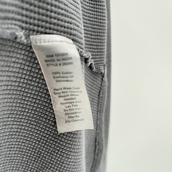 Soft Surroundings Gray Waffle Knit Funnel Neck Top Embroidered Sz Small Layering - Picture 6 of 8